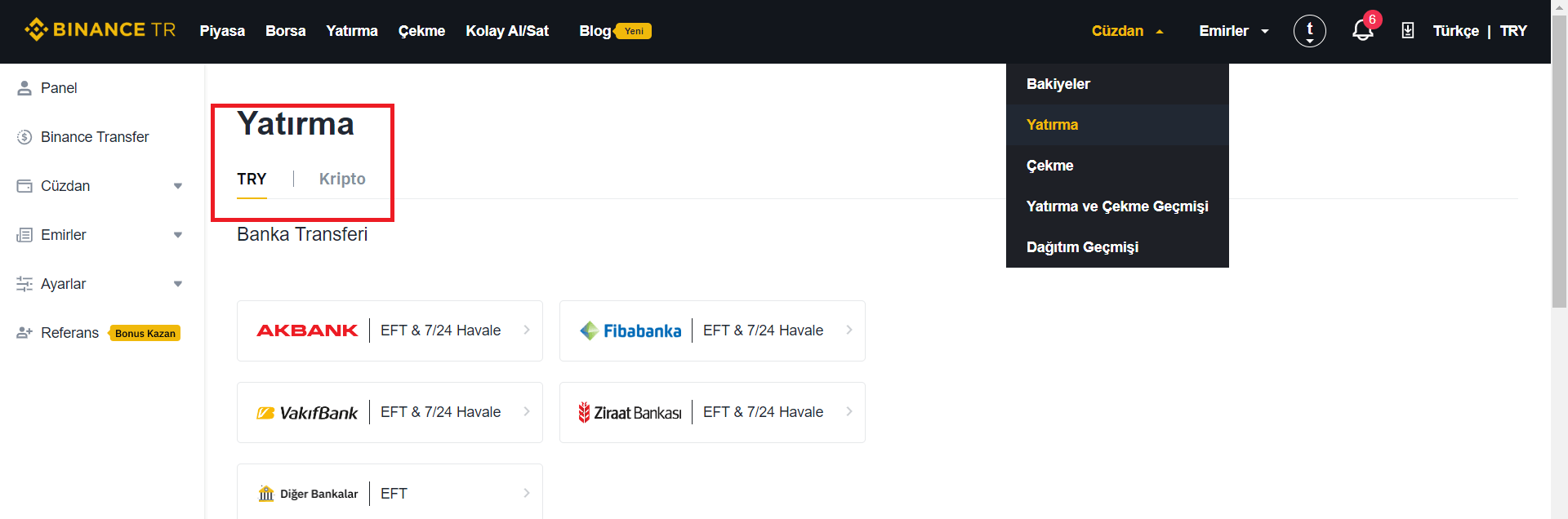 Binance TR Para Yatırma ve Çekme İşlemleri Nasıl Yapılır