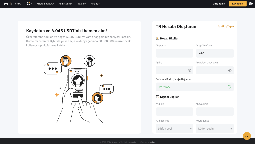 Bybit TR - Kayıt Ol