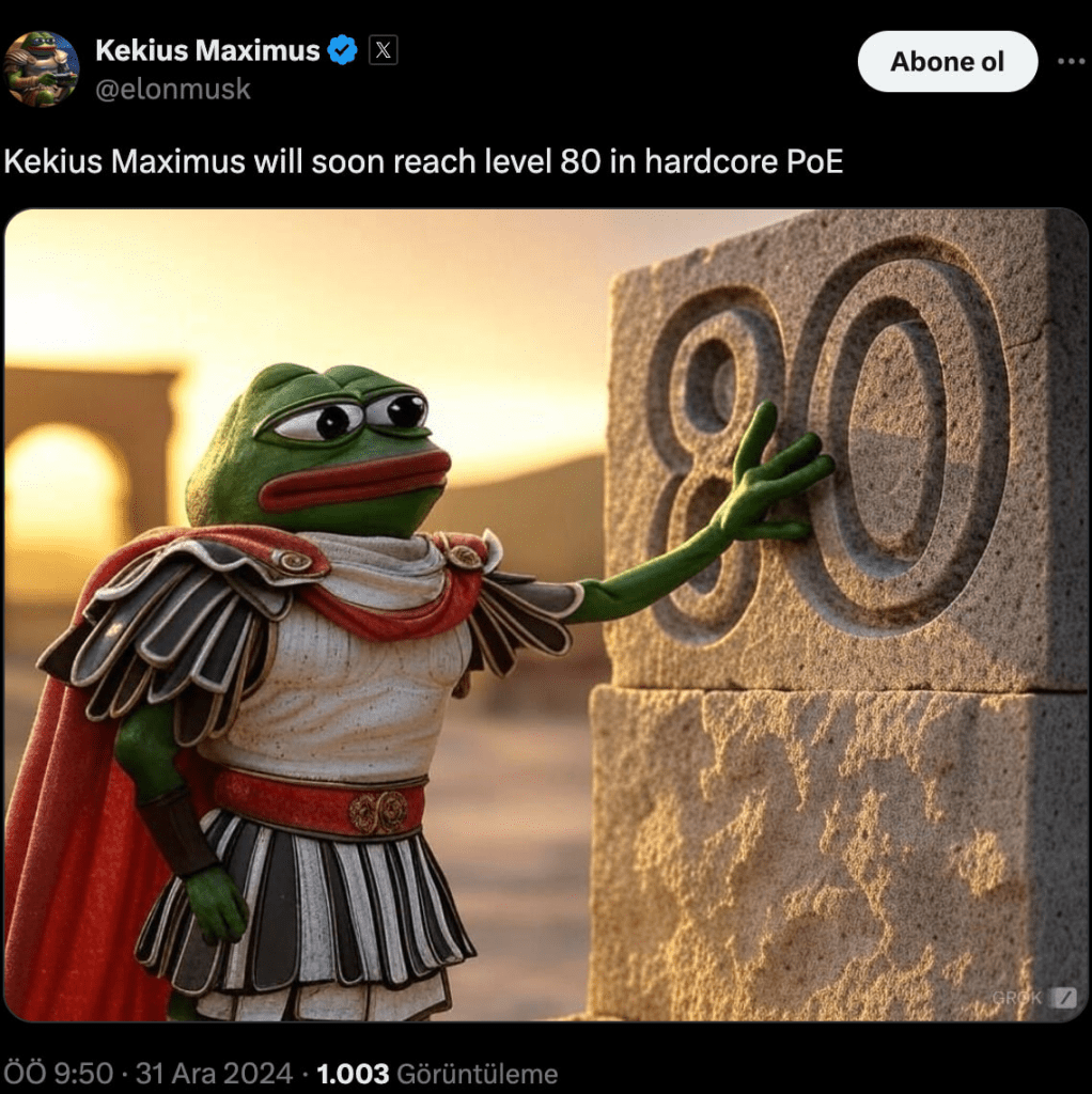 Elon Musk KEKUS PEPE tweet