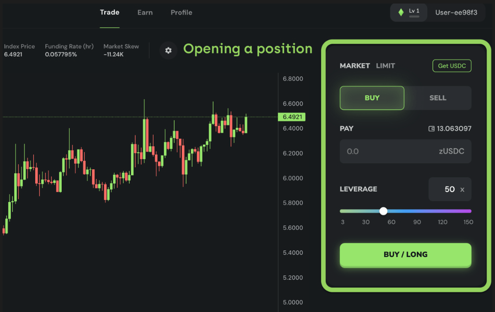 merkle trade Exchange screenshot
