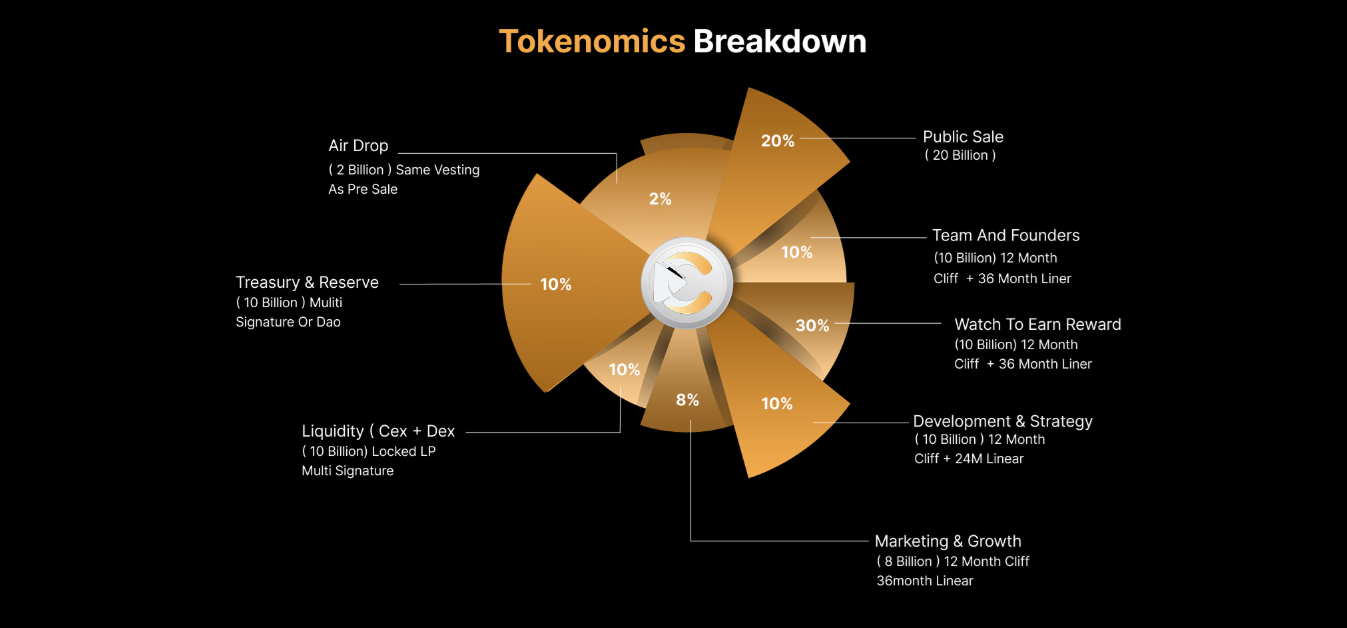 Cineflicks (CNF) tokenomics