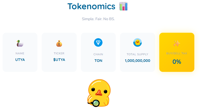 Utya (UTYA) tokenomics